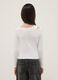 White cotton blend slim fit boat neck top for girls_1