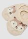 Beige non-slip socks in stretchy organic cotton for baby girls_2