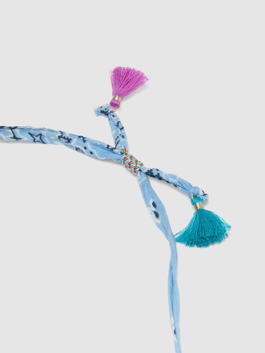 Multicolour Bandana Necklace With Charms_1