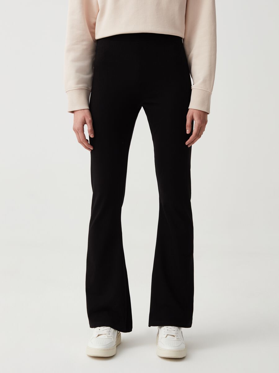 Essential flare-fit leggings in stretch cotton_1