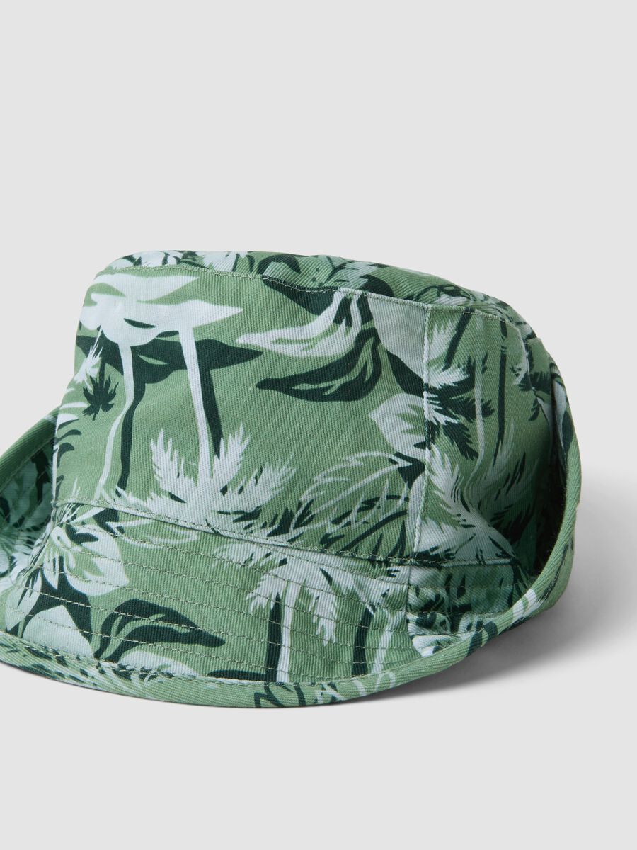 Gorro bucket verde de jersey de algod&oacute;n puro_3
