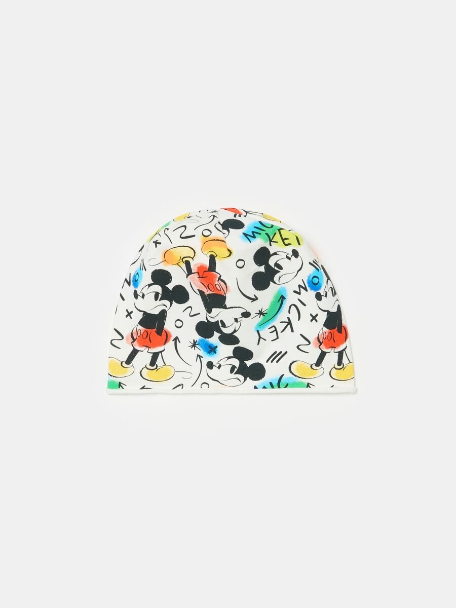 Organic cotton hat with Mickey Mouse print_0