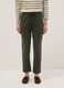 Green stretch cotton trousers with regular fit_1