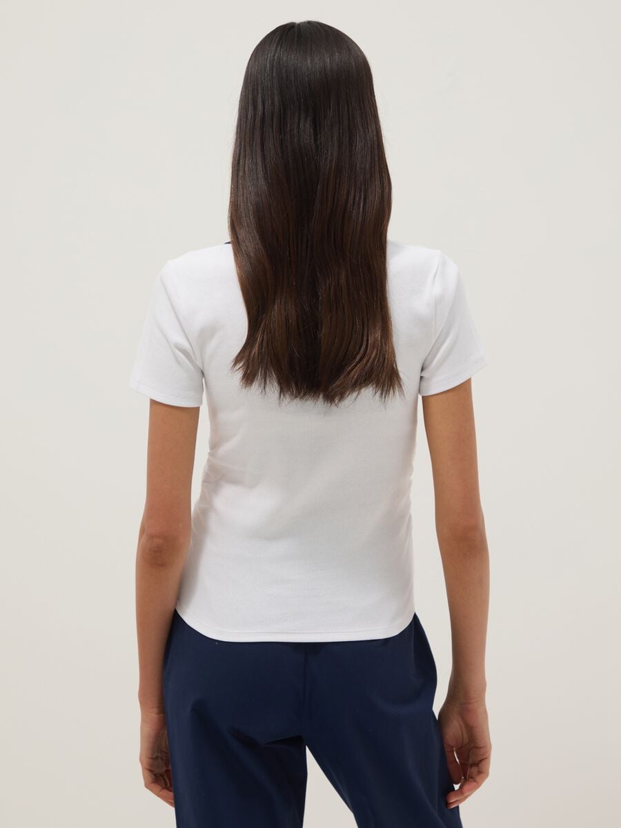 White regular-fit stretch cotton short-sleeve polo shirt_3