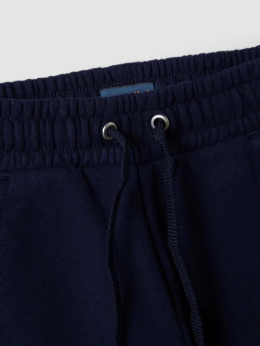 Pantaloni culotte blu in puro cotone organico per bambina_3