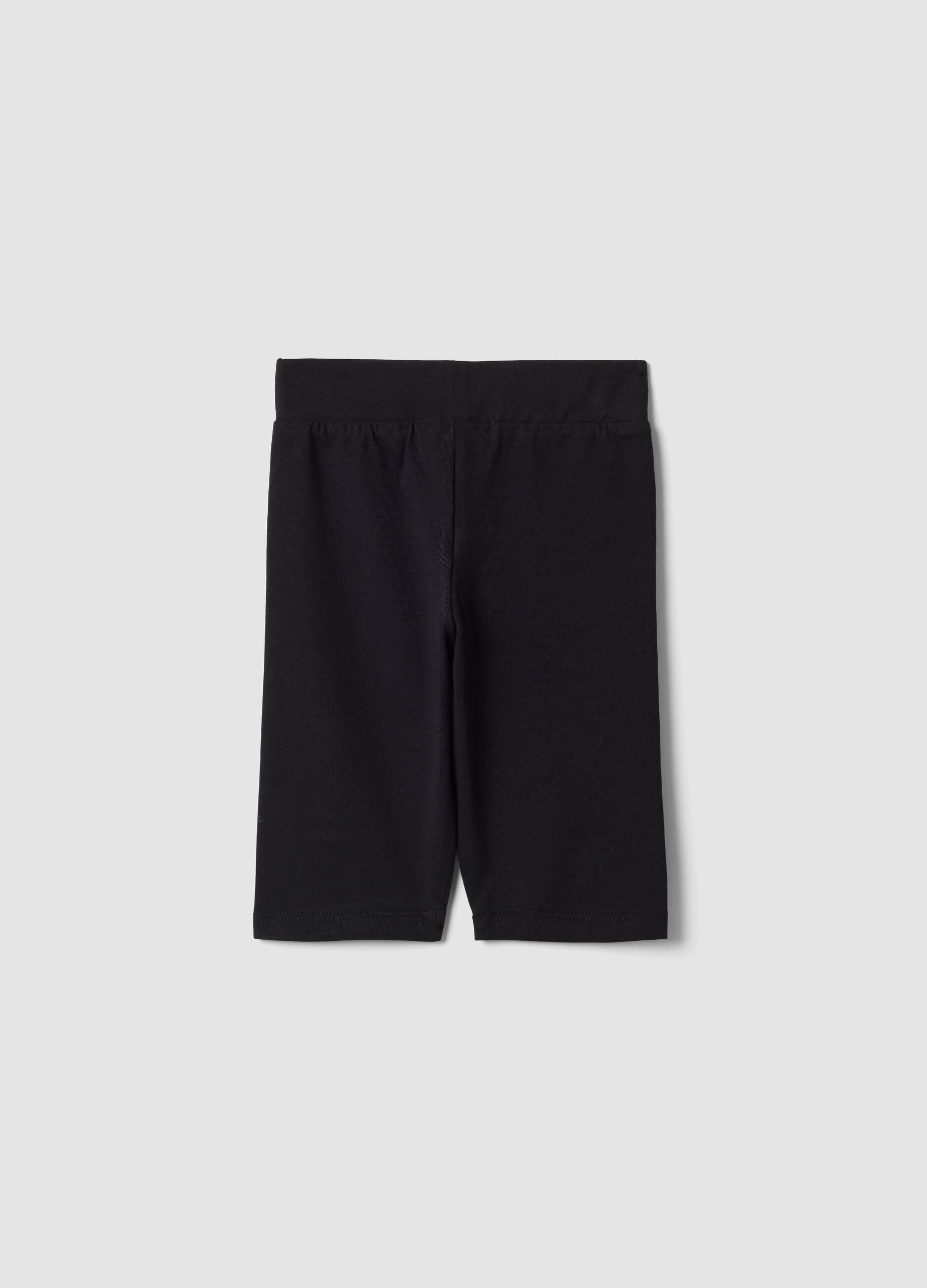 Black stretch cotton shorts