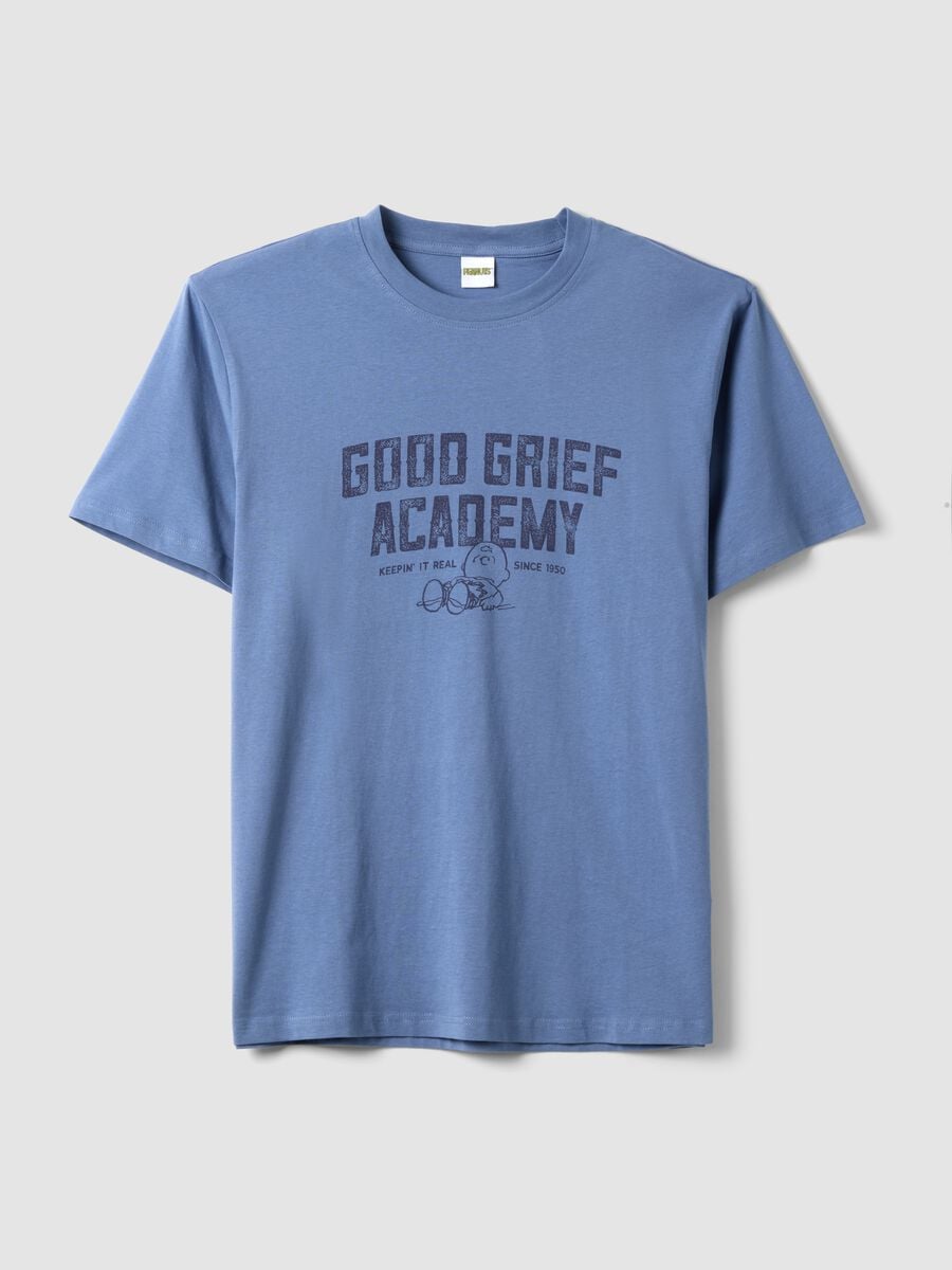 Blue pure cotton Peanuts print T-shirt, relaxed fit_4