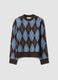 Multicolour stretch wool jumper with diamond jacquard and crew neck_0