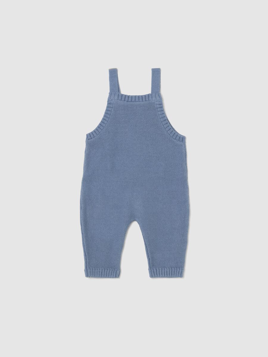 Baby Blue Dungarees in Pure Cotton Regular Fit_1