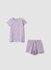 Purple organic cotton pyjamas with all-over print_0