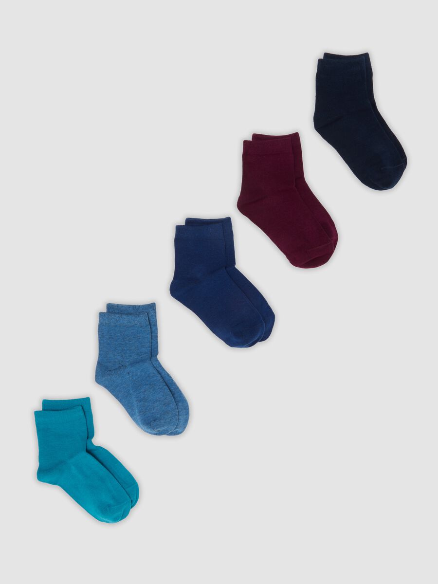 5-pack of multicolour short socks in stretch organic cotton_0