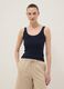 Blue fitted stretch-cotton vest top_2