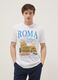 Wei&szlig;es T-Shirt aus reiner Baumwolle mit Print, Regular Fit_1