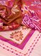 Rosa Tuch aus reiner Baumwolle mit Blumenprint_1
