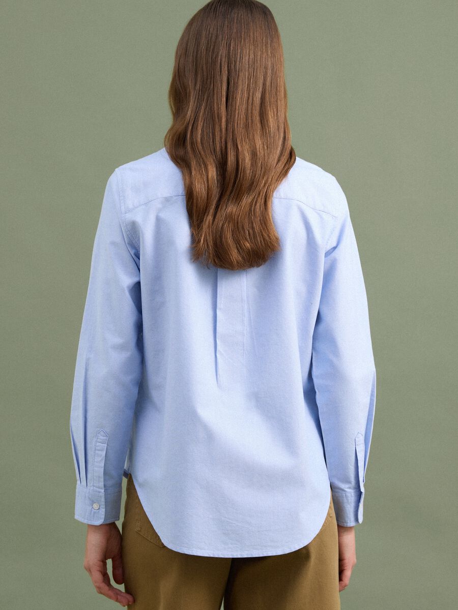 Light blue pure cotton Oxford shirt, comfort fit_3