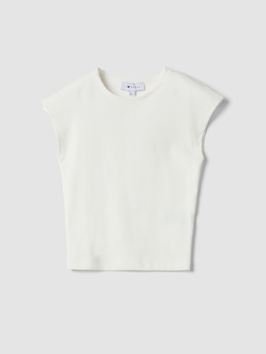 Camiseta ajustada blanca de algod&oacute;n el&aacute;stico_4