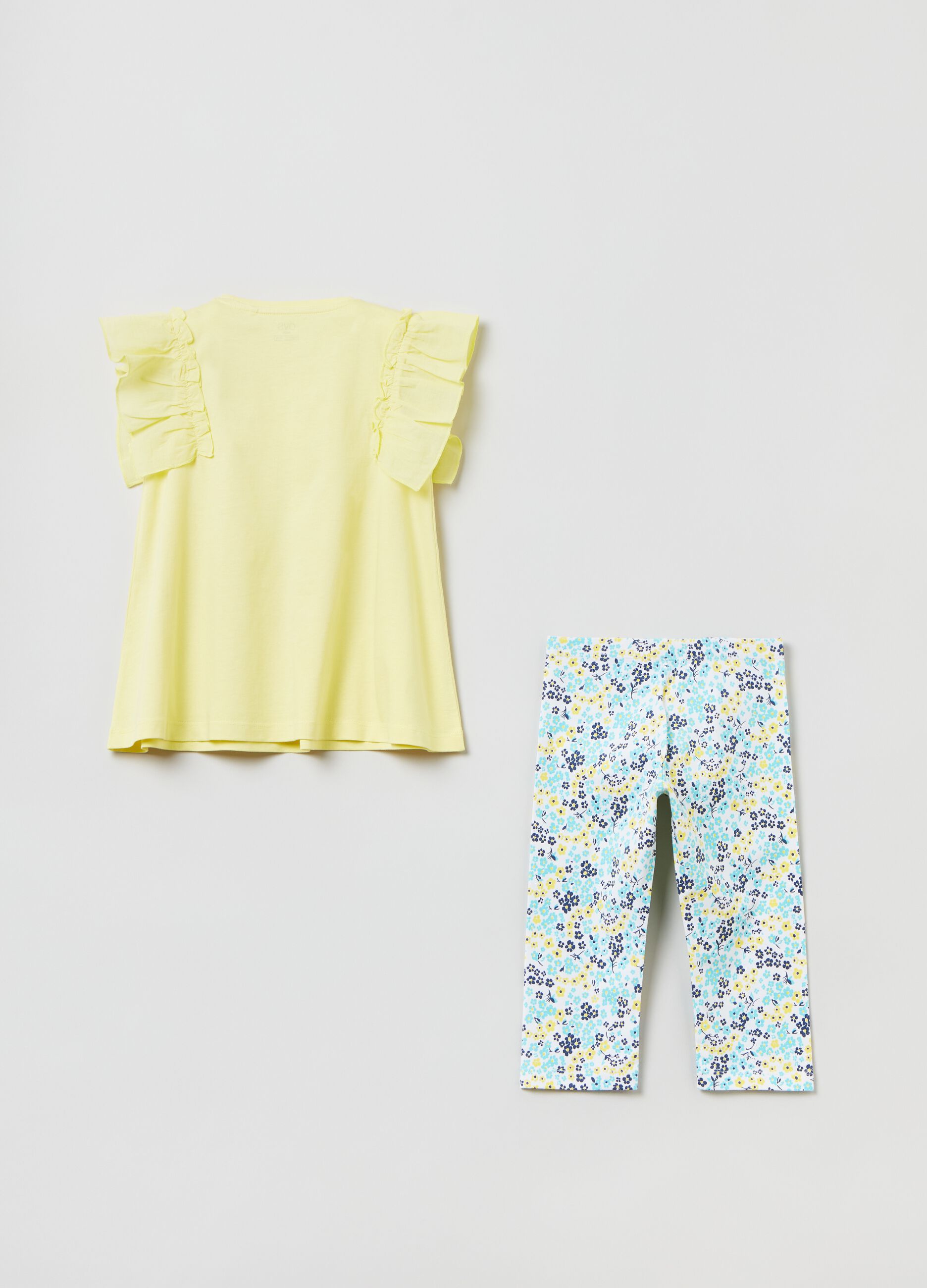 T-shirt and leggings jogging set with print