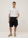 Black denim Bermuda shorts in cotton blend, regular fit_0