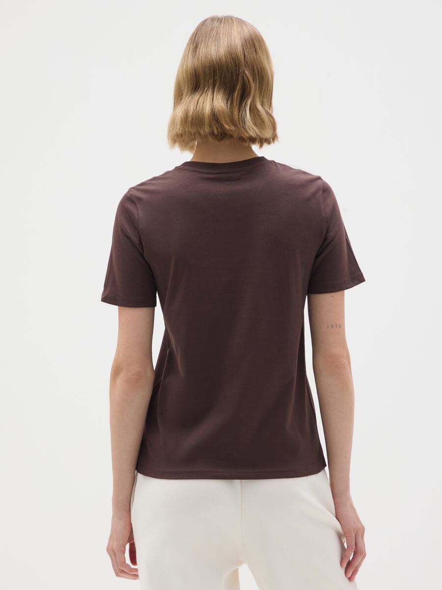 Brown pure cotton T-shirt regular fit_3