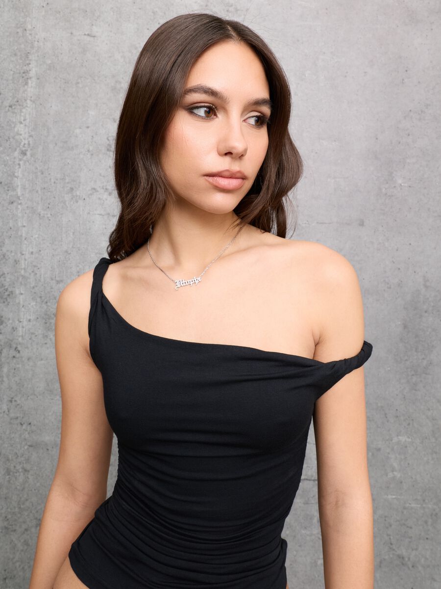 Black Asymmetric Tank Top_2