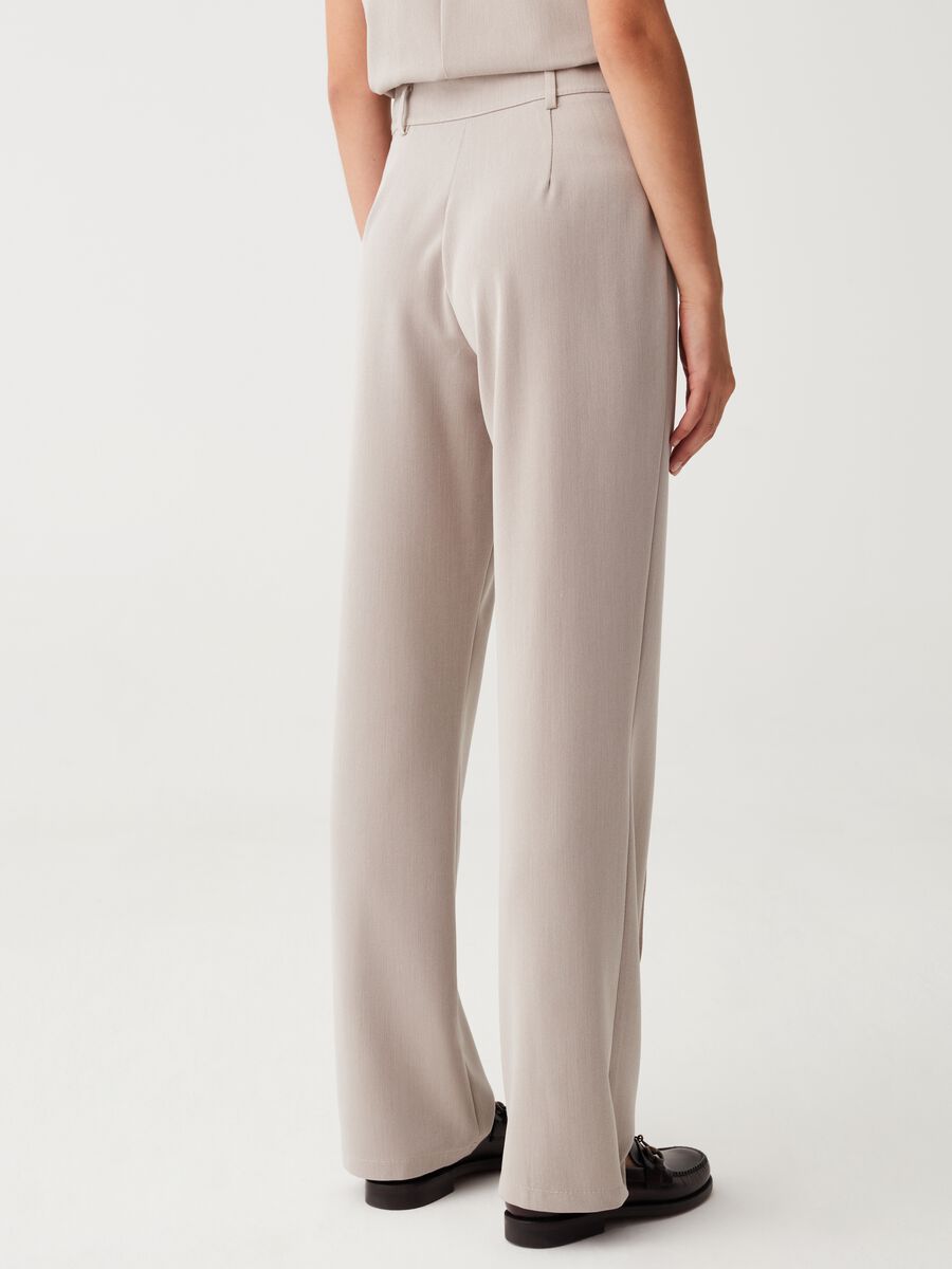 Palazzo trousers with raised stitching_2