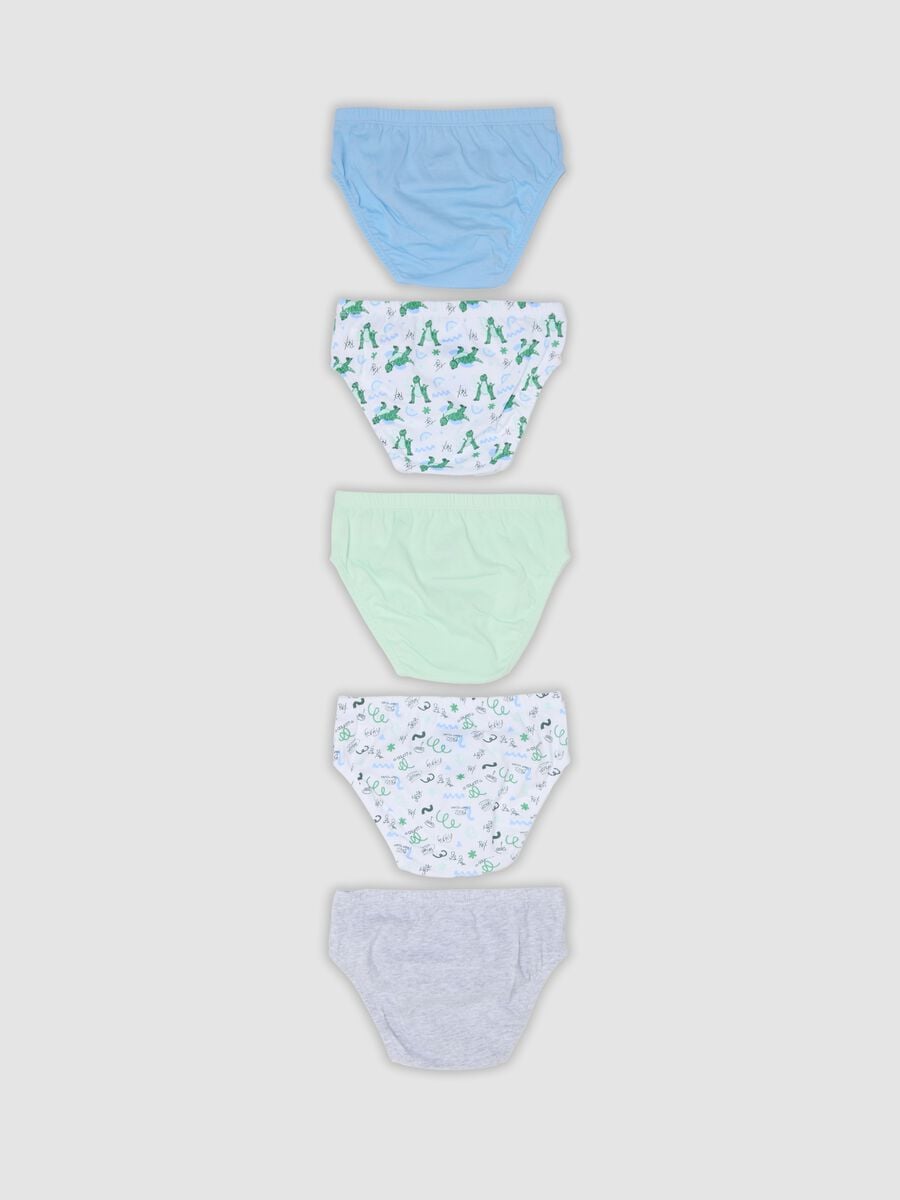 Pack of five multicolour organic cotton Toy Story print briefs_1