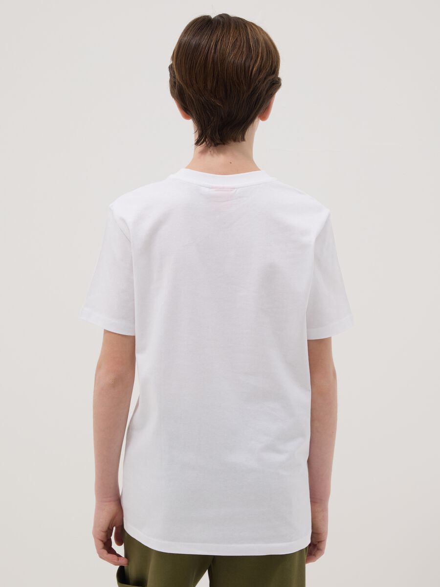 Jungen T-Shirt in wei&szlig; aus reiner Baumwolle, Regular Fit mit Prints_1
