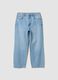 Light blue wide-leg jeans in pure cotton_0