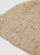 Beige melange ribbed stretch wool beanie_2
