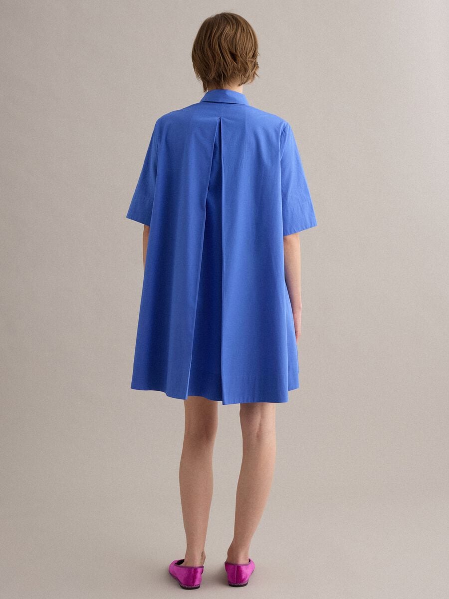 Vestido chemise azul em algod&atilde;o puro_2