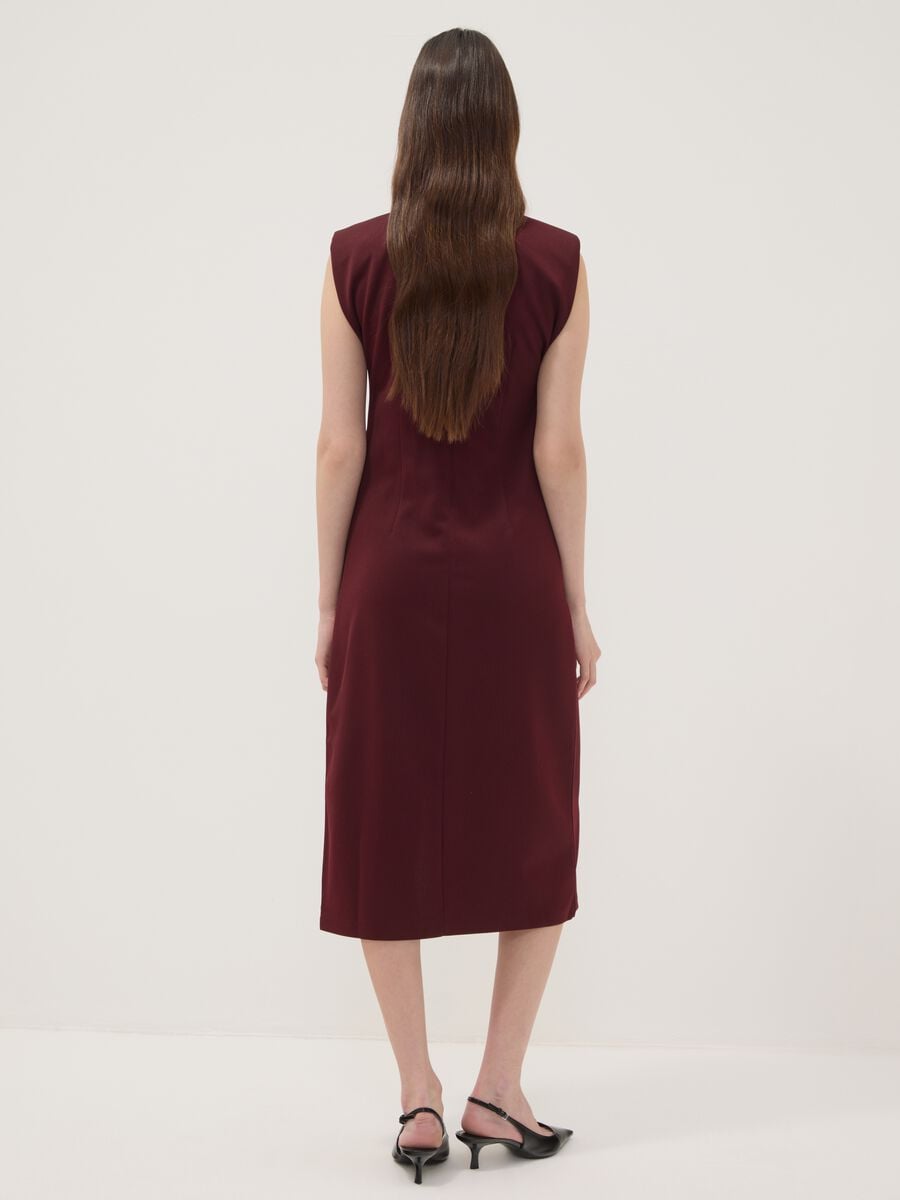 Rotes Midikleid aus Stretchmaterial, Slim Fit_3