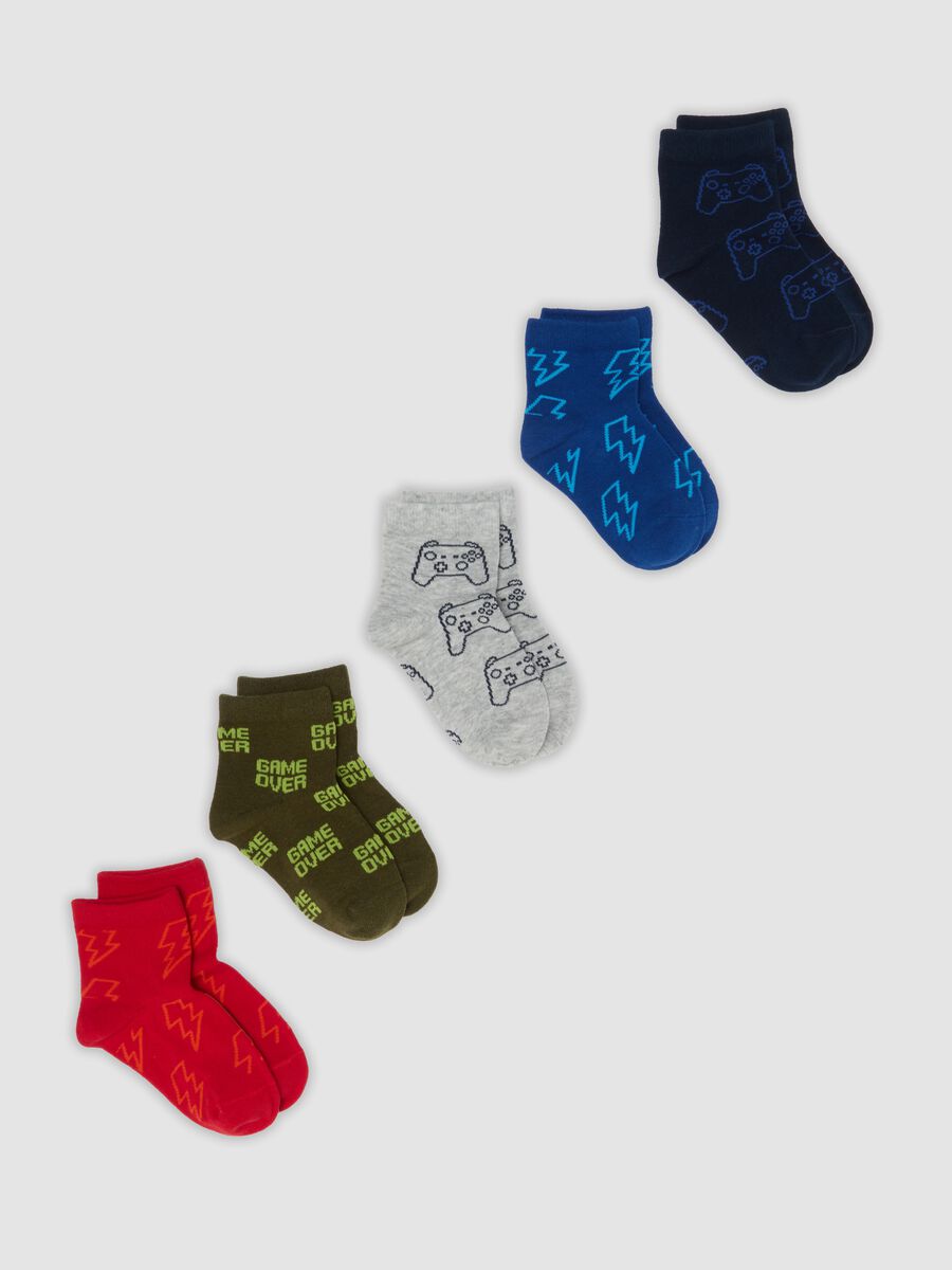 5-pack of multicolour short socks in stretch organic cotton_0