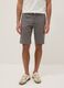 Grey striped stretch cotton Bermuda shorts_1