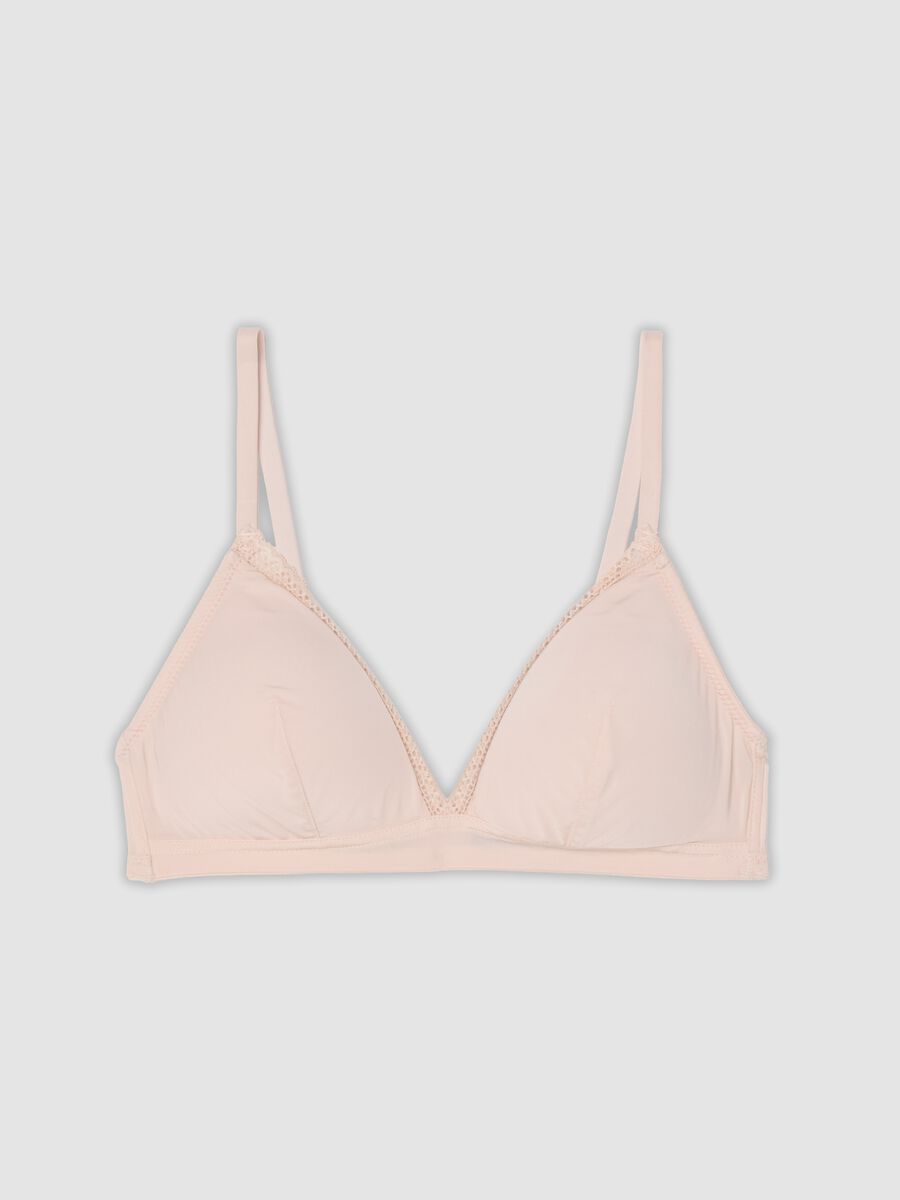 Pink triangle bra in stretch fabric with removable padding_4