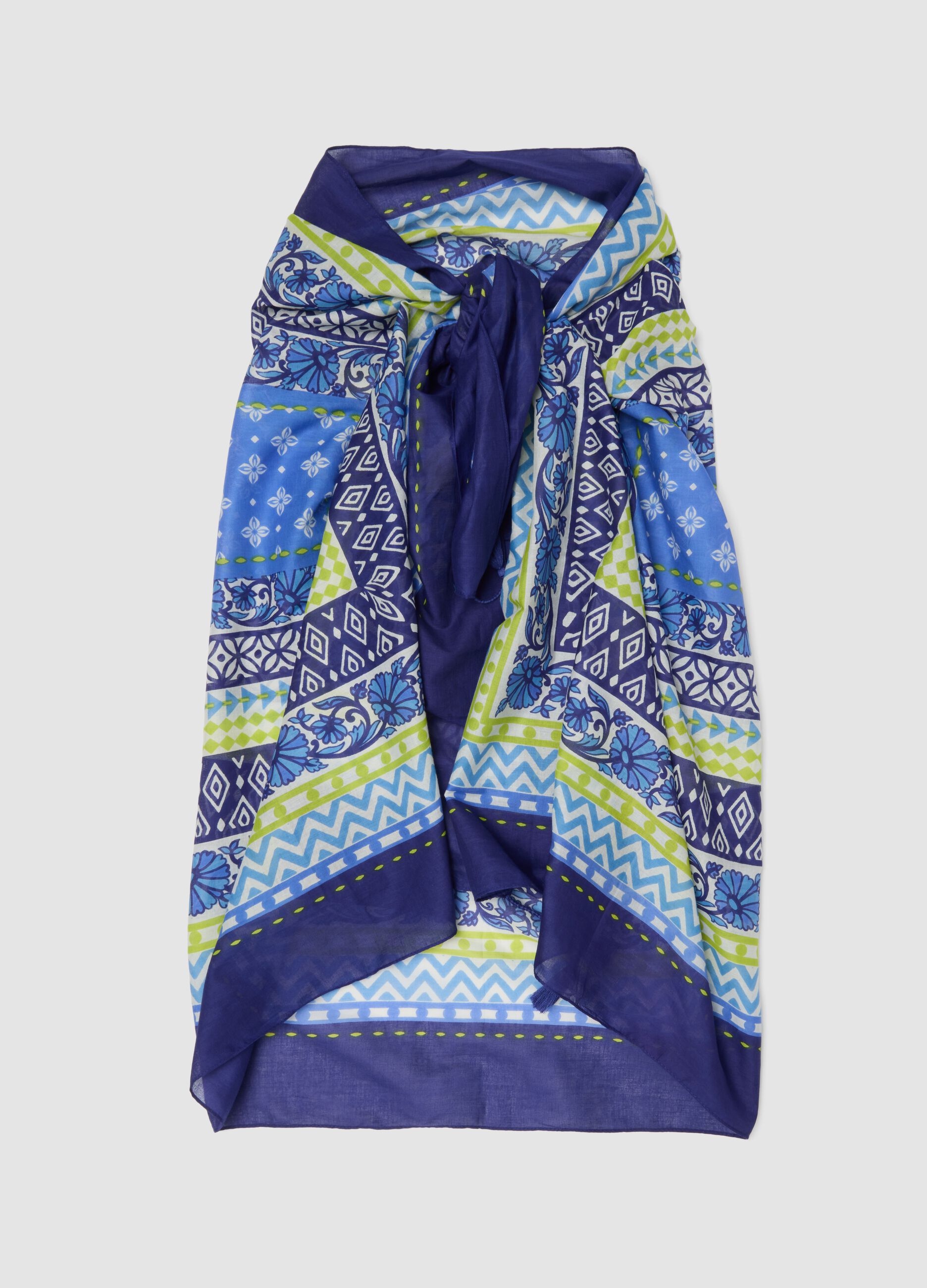 Blue pure cotton printed sarong