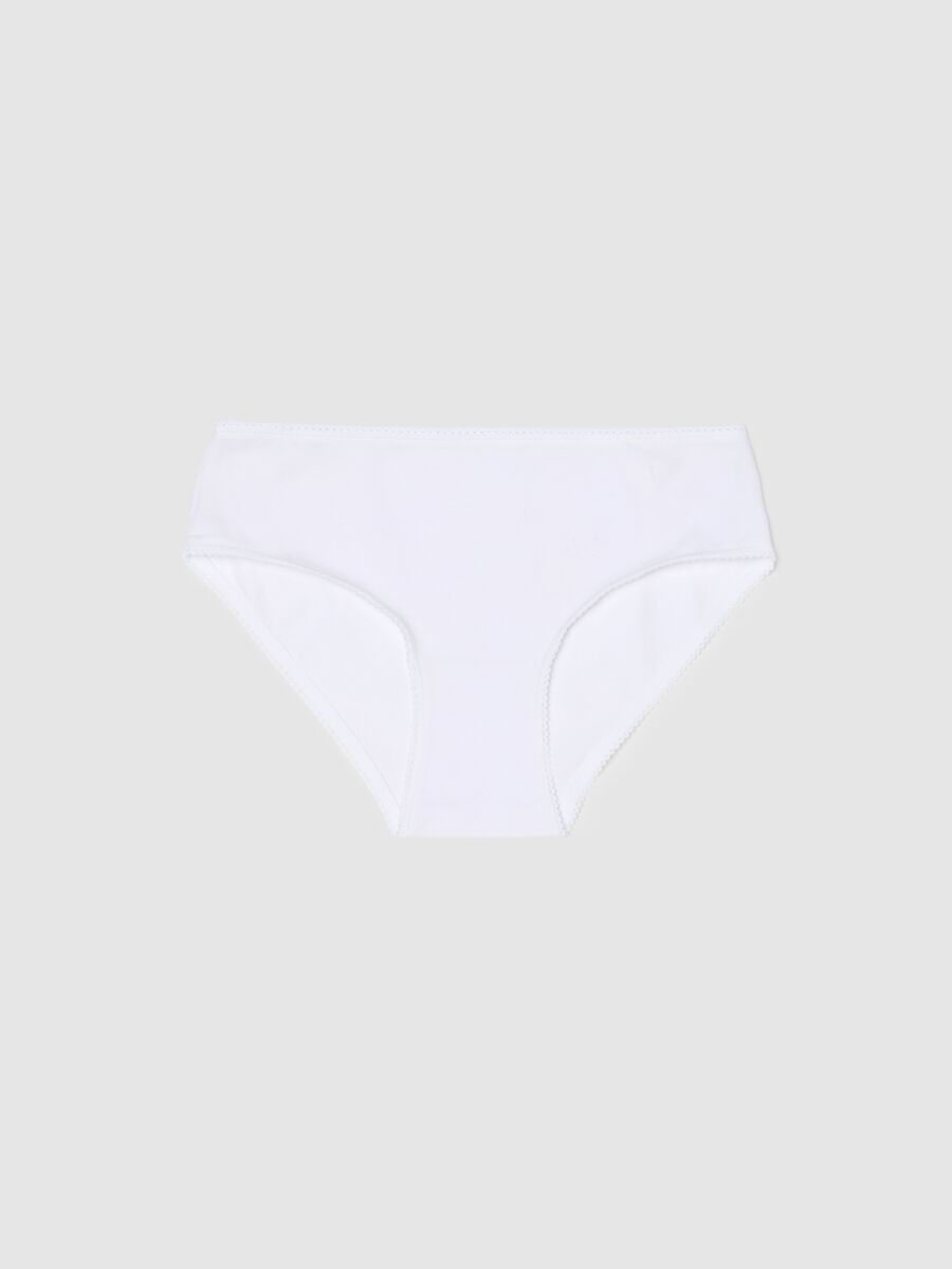 Girls' White Cotton Stretch Briefs - Regular Fit_0