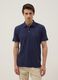 Polo azul em algod&atilde;o puro slim fit de manga curta_1