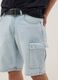 Regular fit azure denim pure cotton Bermuda shorts_4