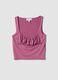 Rosa Stretch-Tanktop in Regular Fit mit Falten_0