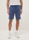 Blue cotton blend regular fit shorts_1