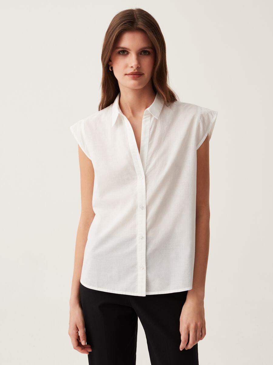 Cotton shirt with cap sleeves_1