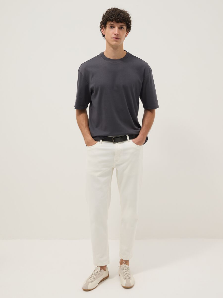 Grey pure cotton short-sleeve T-shirt in a relaxed fit_2