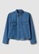 Regular fit blue denim pure cotton shirt_0