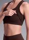 Brown crop top in stretch fabric_1