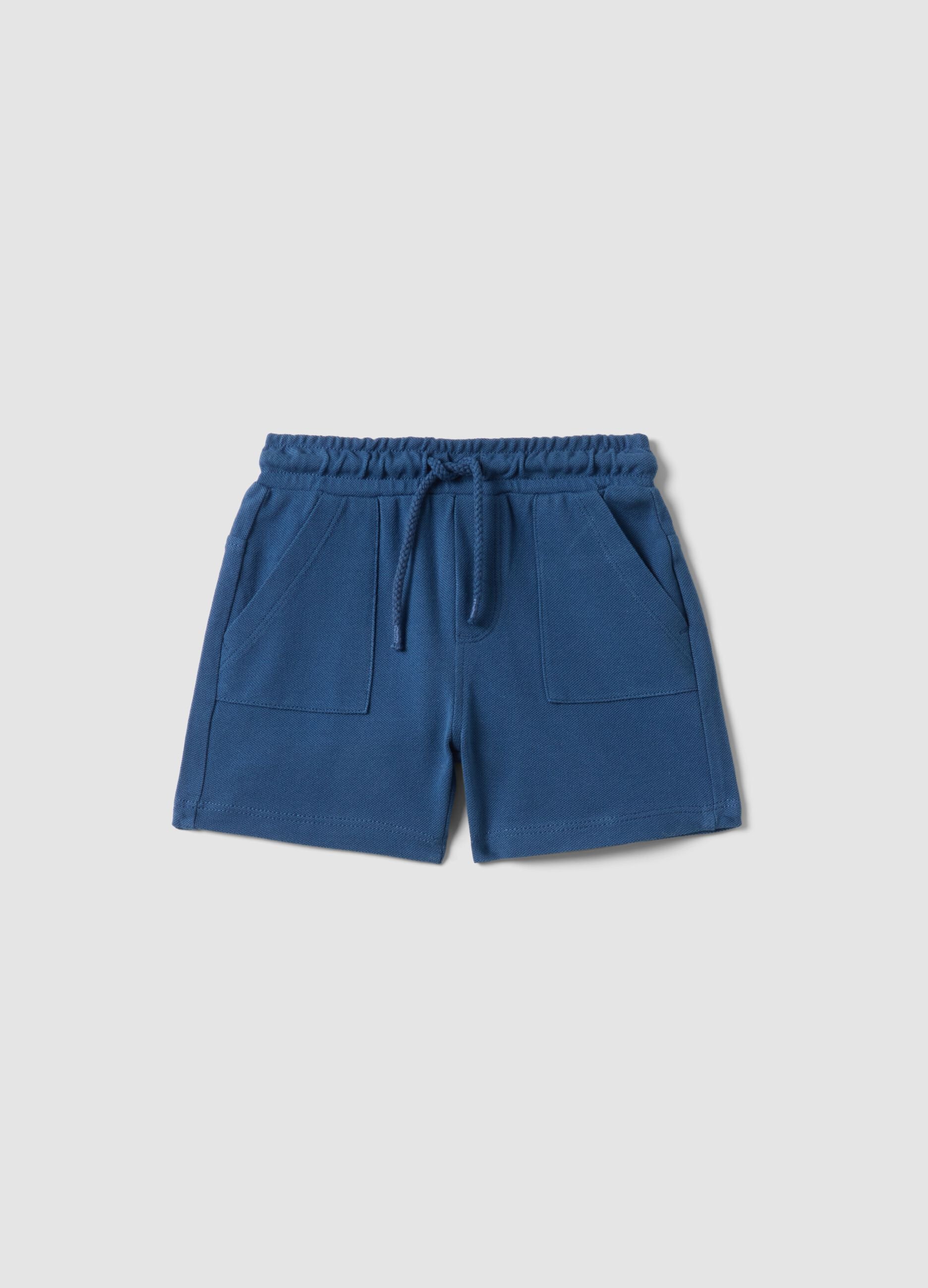 Pure Cotton Blue Shorts for Boys Regular Fit