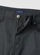 Black stretch cotton regular fit trousers with five pockets_1