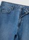 Blue wide-leg pure cotton jeans_2