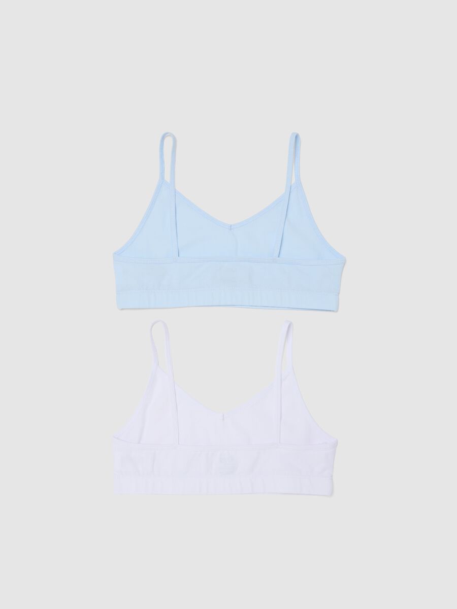 Multicoloured Stretch Cotton Girl's Bra Twinpack_1
