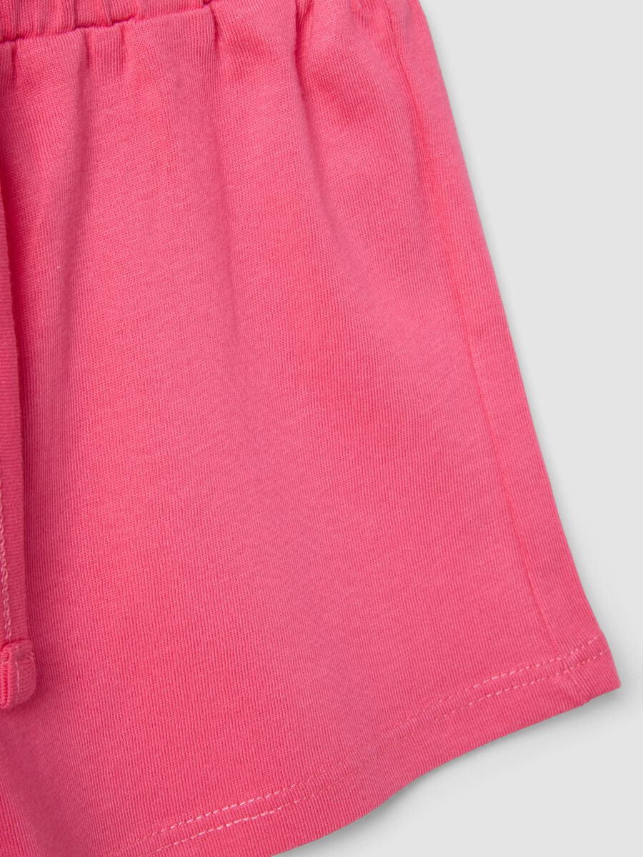 Girls&rsquo; pink pure cotton shorts, regular fit_3