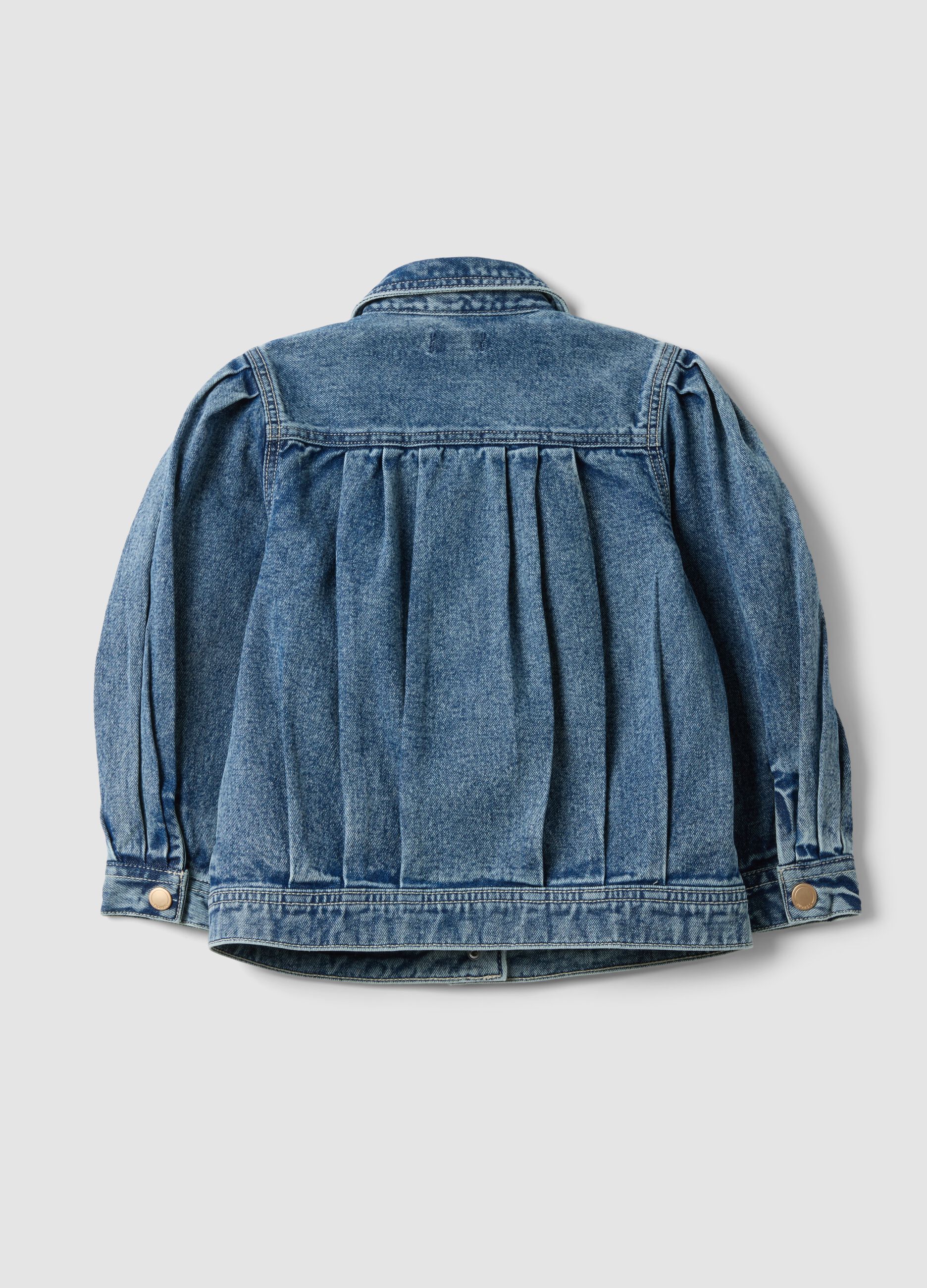 Blue pure cotton jacket with buttons for girls